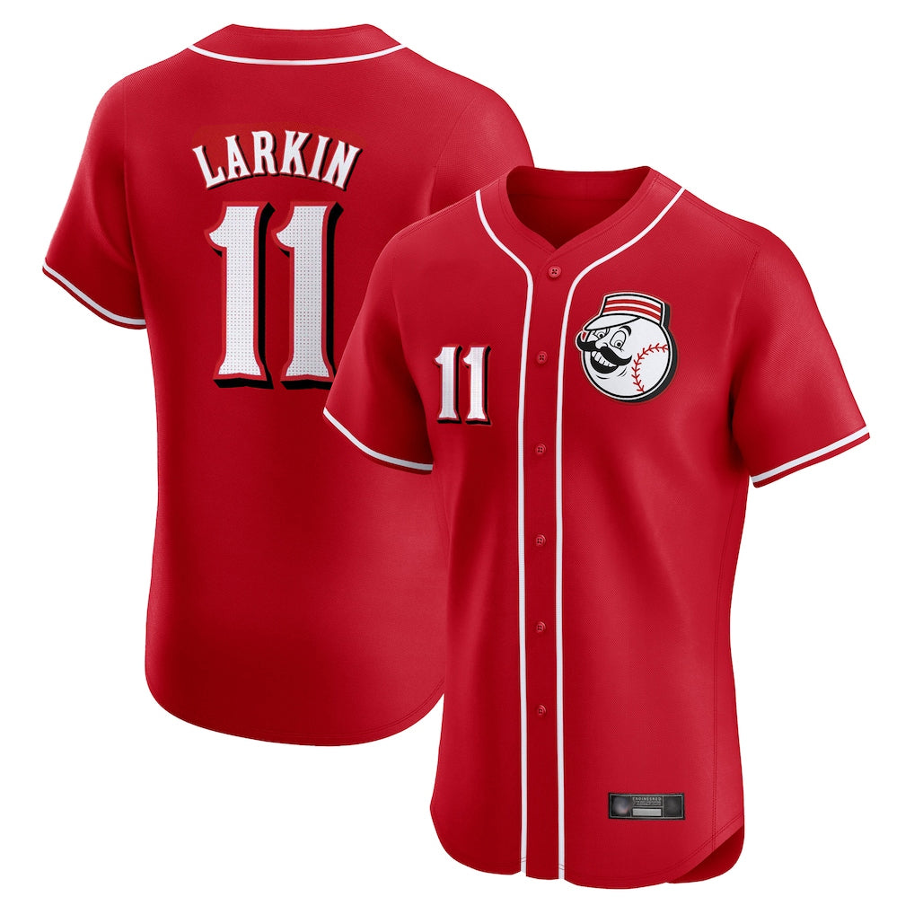 Cincinnati Reds #11 Barry Larkin Player Red CONTON Limited Elite Home Game Stitched Jerseys