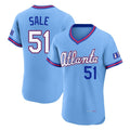 Atlanta Braves #51 Chris Sale Player Powder Blue CONTON 2026 City Connect T-shirt Limited Elite Home Game Stitched Jerseys