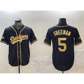 Los Angeles Dodgers #5 Freddie Freeman Black Gold CONTON 2024 World Series Champions Limited Stitched Jersey
