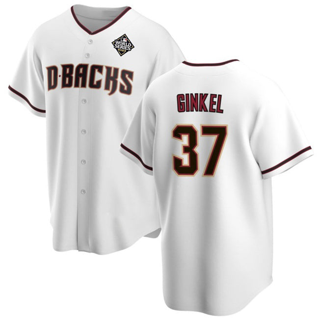Arizona Diamondbacks #37 Kevin Ginkel White CONTON 2023 World Series Cool Base Stitched Jersey