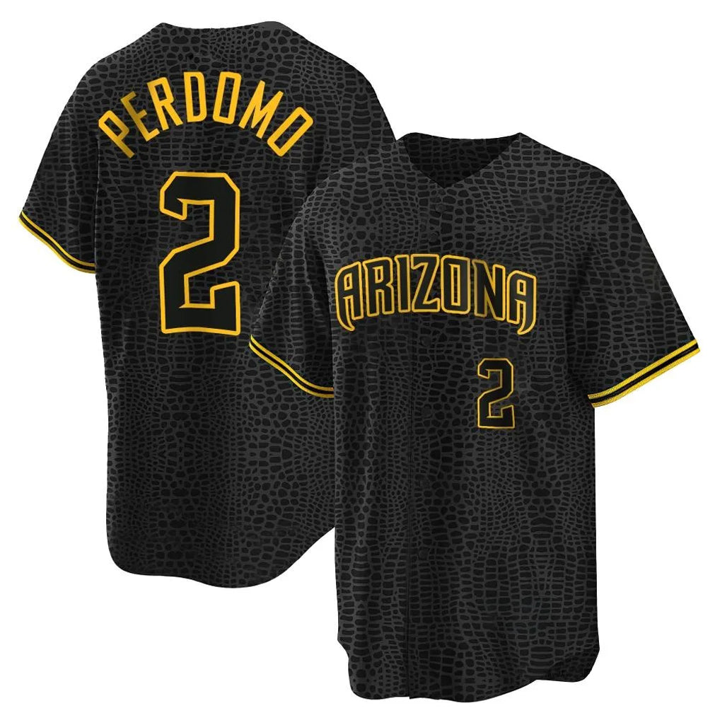 Arizona Diamondbacks #2 Geraldo Perdomo Player Black CONTON Snake Skin City Home Game Stitched Jerseys