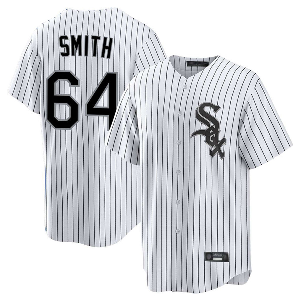 Chicago White Sox #64 Shane Smith Player White CONTON Stripe Home Game Stitched Jerseys