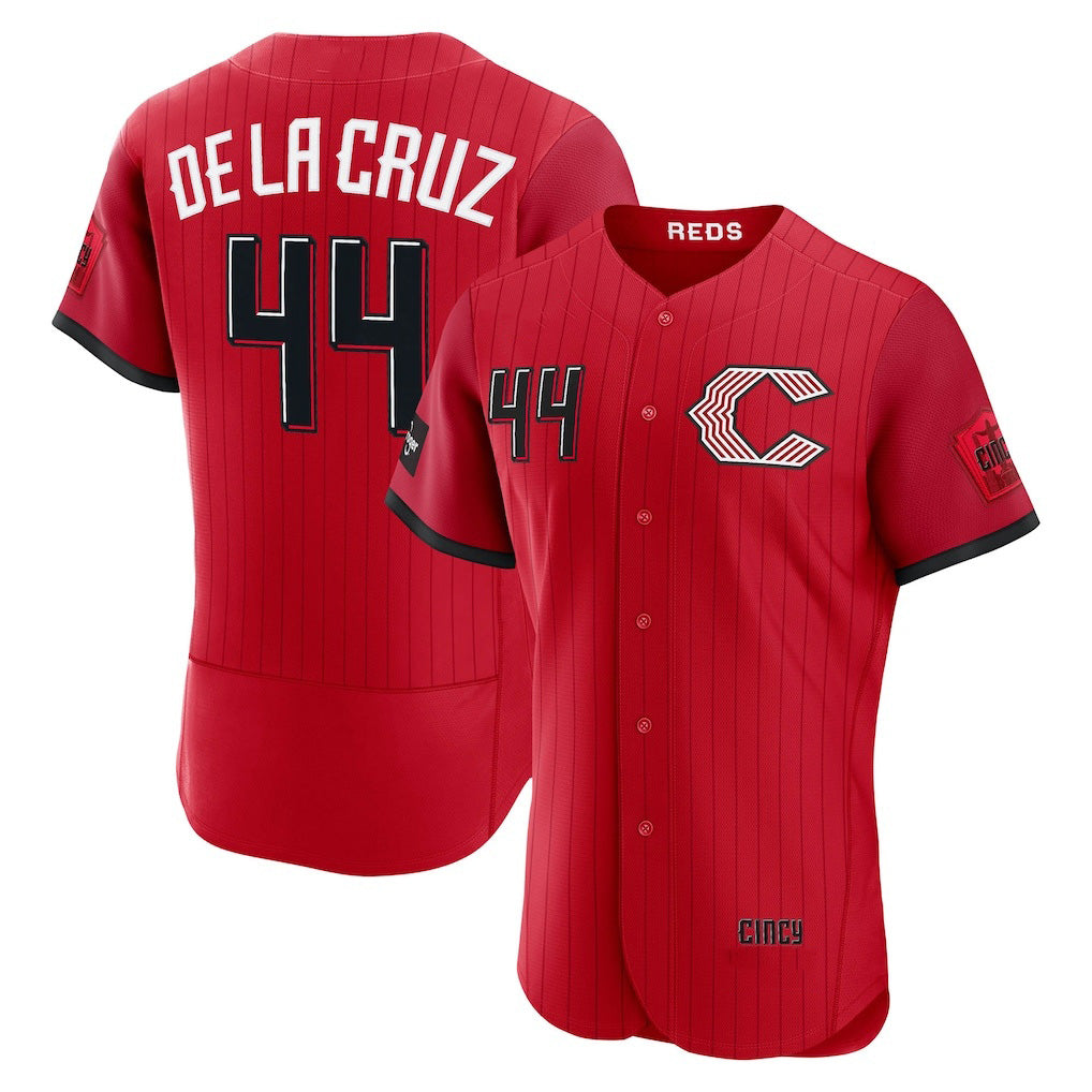 Cincinnati Reds #44 Elly De La Cruz Red CONTON 2026 City Connect Authentic Sponsor Patch Jersey