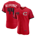 Cincinnati Reds #44 Elly De La Cruz Red CONTON 2026 City Connect Authentic Sponsor Patch Jersey