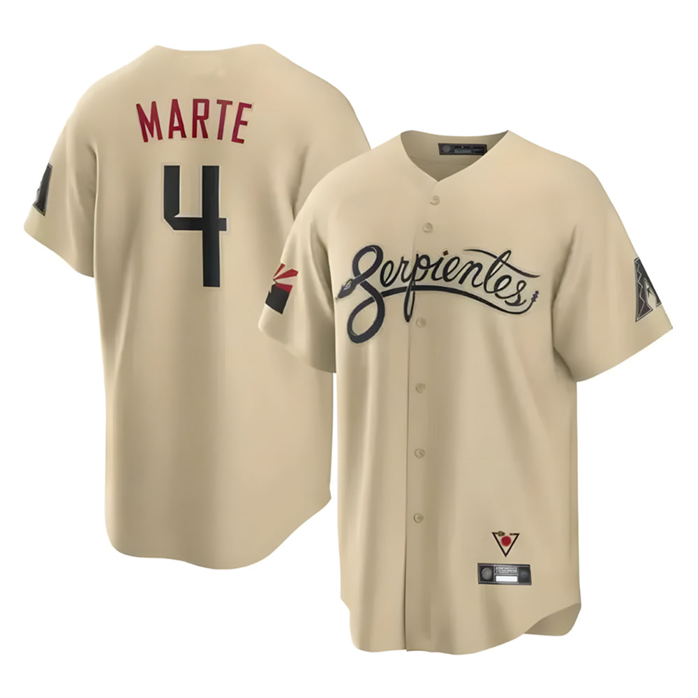 Arizona Diamondbacks #4 Ketel Marte Player Tan CONTON City Connect Home Game Stitched Jerseys