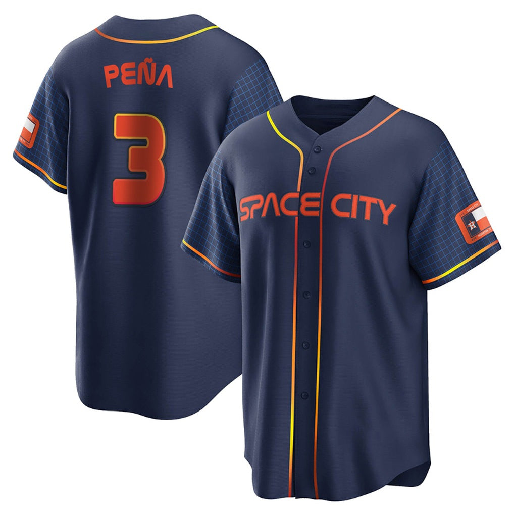 Houston Astros #3 Jeremy Pena Player Navy CONTON City Connect Home Game Stitched Jerseys