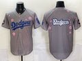 Los Angeles Dodgers Team Big Logo Grey CONTON 2025 Tokyo Series Limited Stitched Jersey
