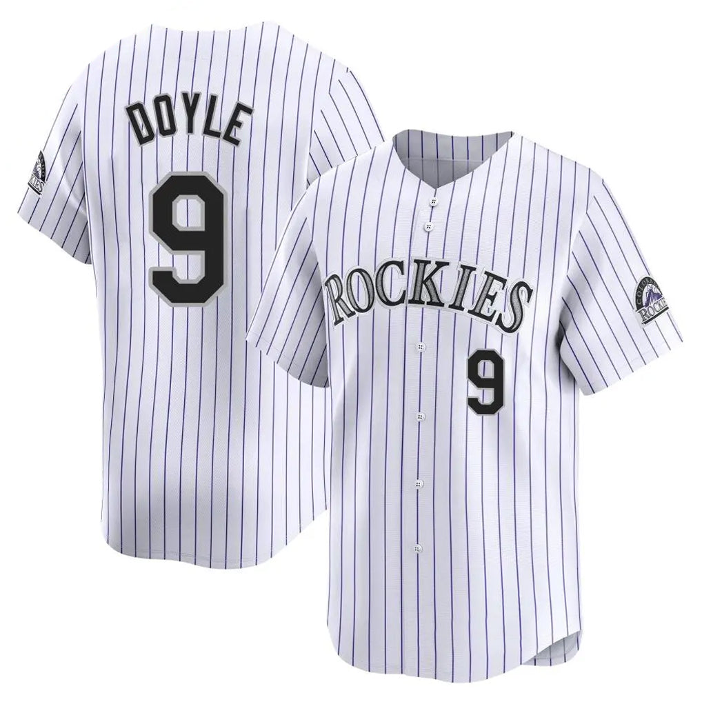 Colorado Rockies #9 Brenton Doyle Player White CONTON Limited Home Stitched Jerseys