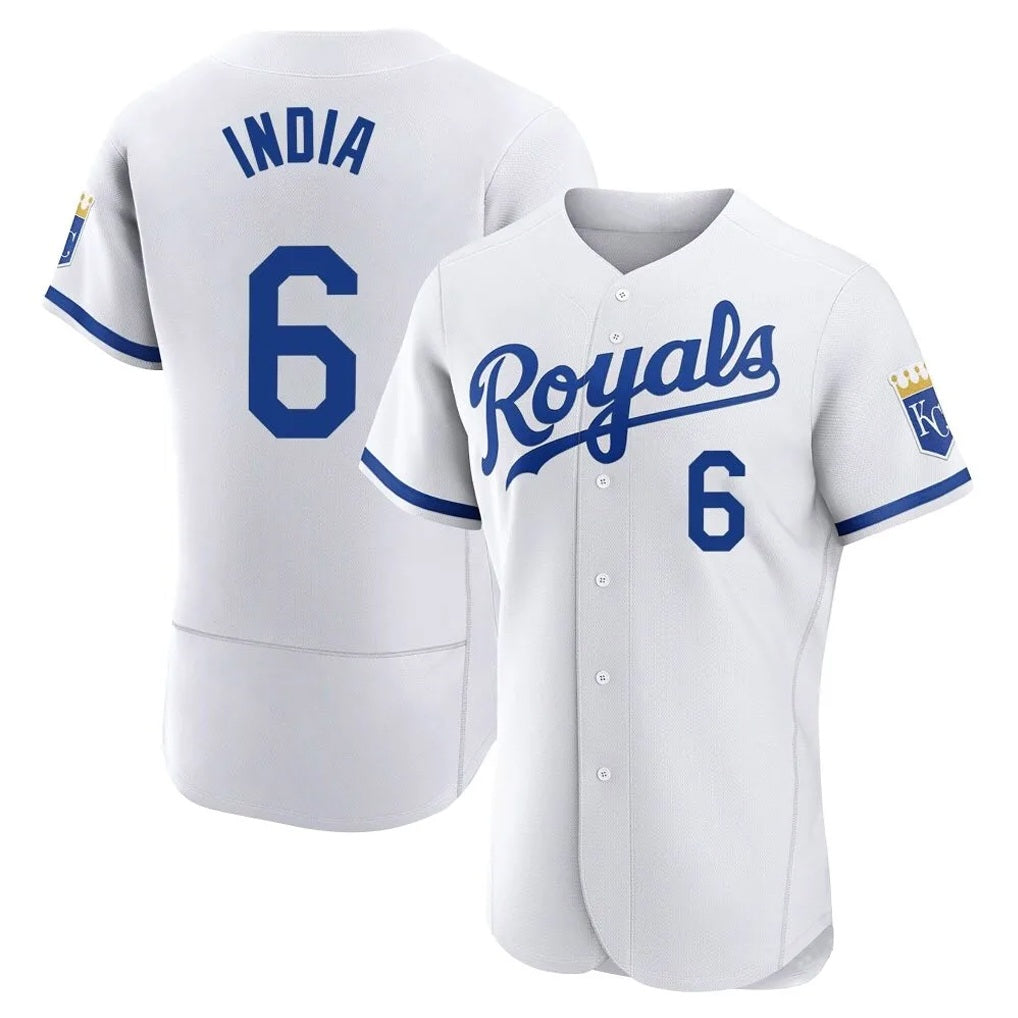 Kansas City Royals #6 Jonathan India Player White CONTON Limited Elite Home Game Stitched Jerseys