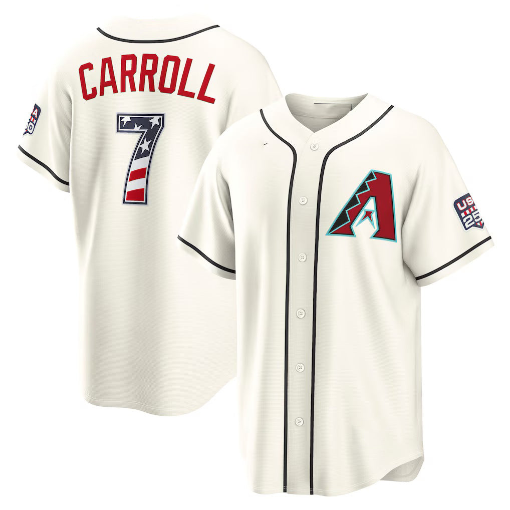 Arizona Diamondbacks #7 Corbin Carroll USA 250 Fourth of July Home Stadium Jersey - Cream CONTON