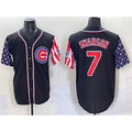 Chicago Cubs #7 Dansby Swanson Black CONTON 2025 Independence Day Vapor Premier Limited Stitched Jersey