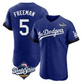 Los Angeles Dodgers #5 Freddie Freeman Player Royal CONTON World Series City Connect Elite Home Stitched Jerseys