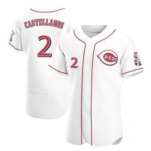 Cincinnati Reds #2 Nick Castellanos White CONTON 2021 Home Player Jersey