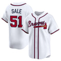 Atlanta Braves #51 Chris Sale White CONTON Home Limited Player Jersey