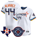 Houston Astros #44 Yordan Alvarez Player White CONTON City Connect Texas Patch Vapor Premier Limited Home Stitched Jerseys