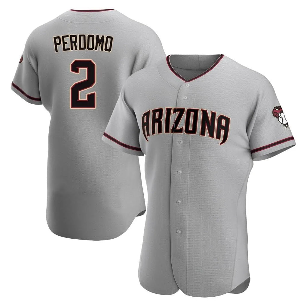 Arizona Diamondbacks #2 Geraldo Perdomo Player Gray CONTON Road Limited Elite Home Game Stitched Jerseys