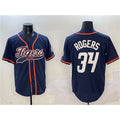 Detroit Tigers #34 Jake Rogers Navy CONTON With Patch Cool Base Stitched Jersey