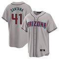 Arizona Diamondbacks #41 Carlos Santana Player Gray CONTON Road Home Game Stitched Jerseys
