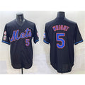 New York Mets #5 David Wright Black CONTON With Patch Limited Stitched Jersey