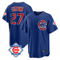 Chicago Cubs #27 Seiya Suzuki Player Royal CONTON 150th Anniversary Home Game Stitched Jerseys