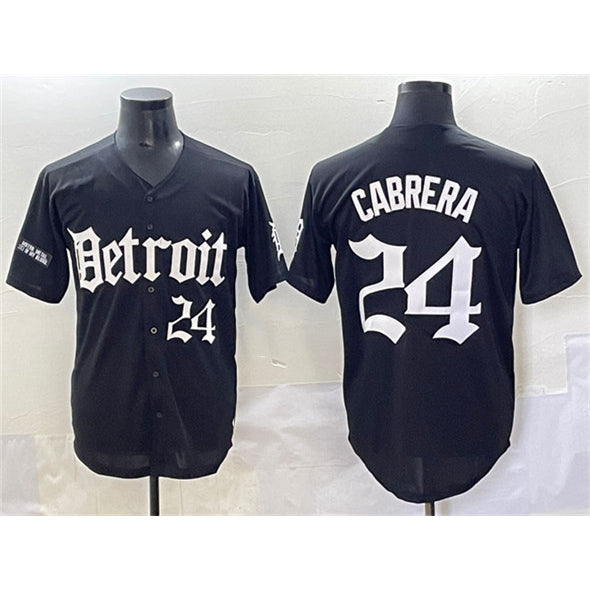 Detroit Tigers #24 Miguel Cabrera Black CONTON 'Motor Gothic Edition' Vapor Premier Limited Stitched Jersey