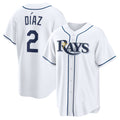 Tampa Bay Rays #2 Yandy D¨ªaz White CONTON Home Replica Jersey