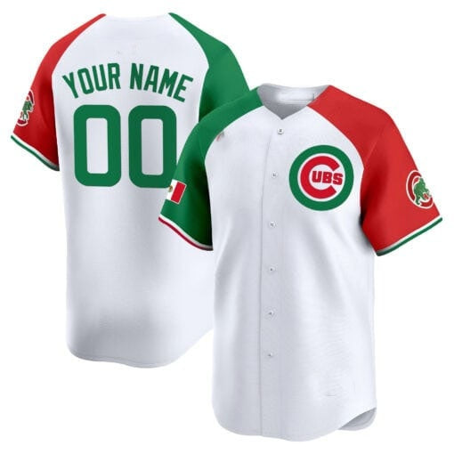 Custom Chicago Cubs Mexico Vapor Premier Limited Jersey V3 ¨C White 2 CONTON