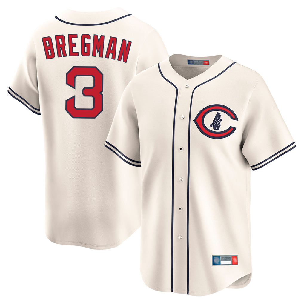 Chicago Cubs #3 Alex Bregman Player Cream CONTON Field of Dreams Limited Home Game Stitched Jerseys