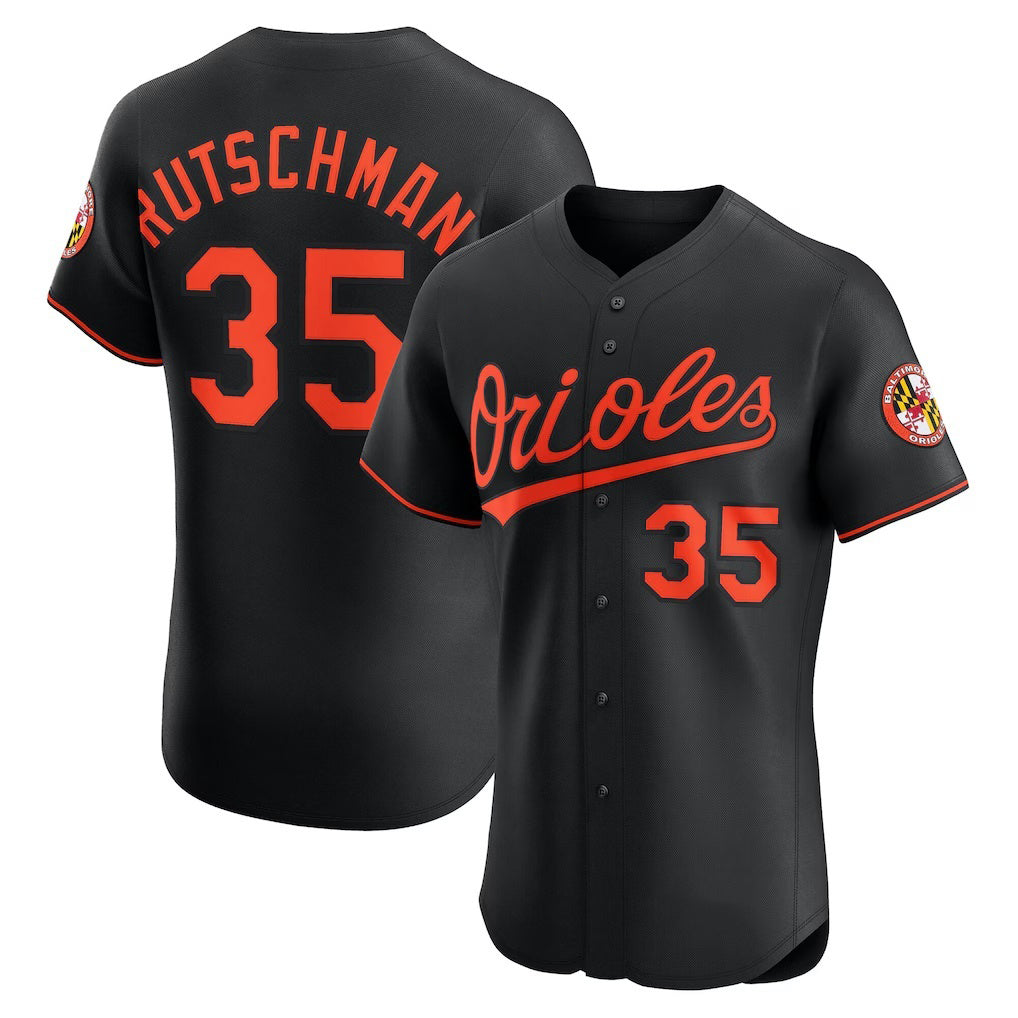 Baltimore Orioles #35 Adley Rutschman Black CONTON Alternate Elite Jersey