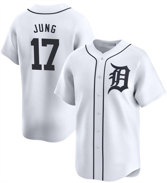 Detroit Tigers #17 Jace Jung White CONTON 2024 Home Limited Stitched Jersey