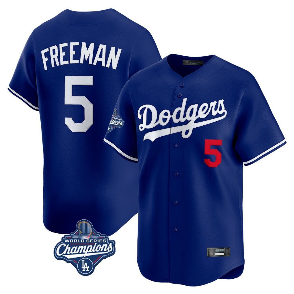 Los Angeles Dodgers #5 Freddie Freeman Player Royal CONTON World Series Meet Limited Home Stitched Jerseys