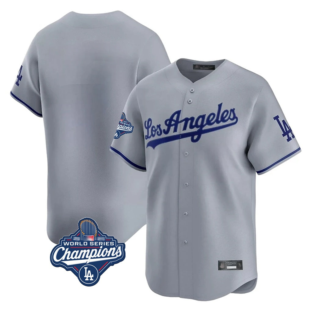 Los Angeles Dodgers Blank Player Gray CONTON Limited Game World Series Meet Stitched Jerseys
