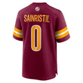 W.Commanders #0 Mike Sainristil Burgundy CONTON Game Jersey 2