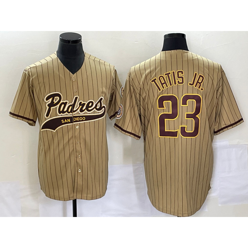 San Diego Padres #23 Fernando Tatis Jr Tan CONTON NEW 2023 Cool Base Stitched Jersey