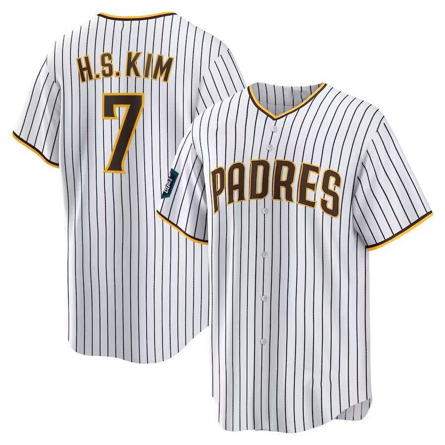 San Diego Padres #7 Ha Seong Kim White CONTON Stitched Cool Base White Jersey