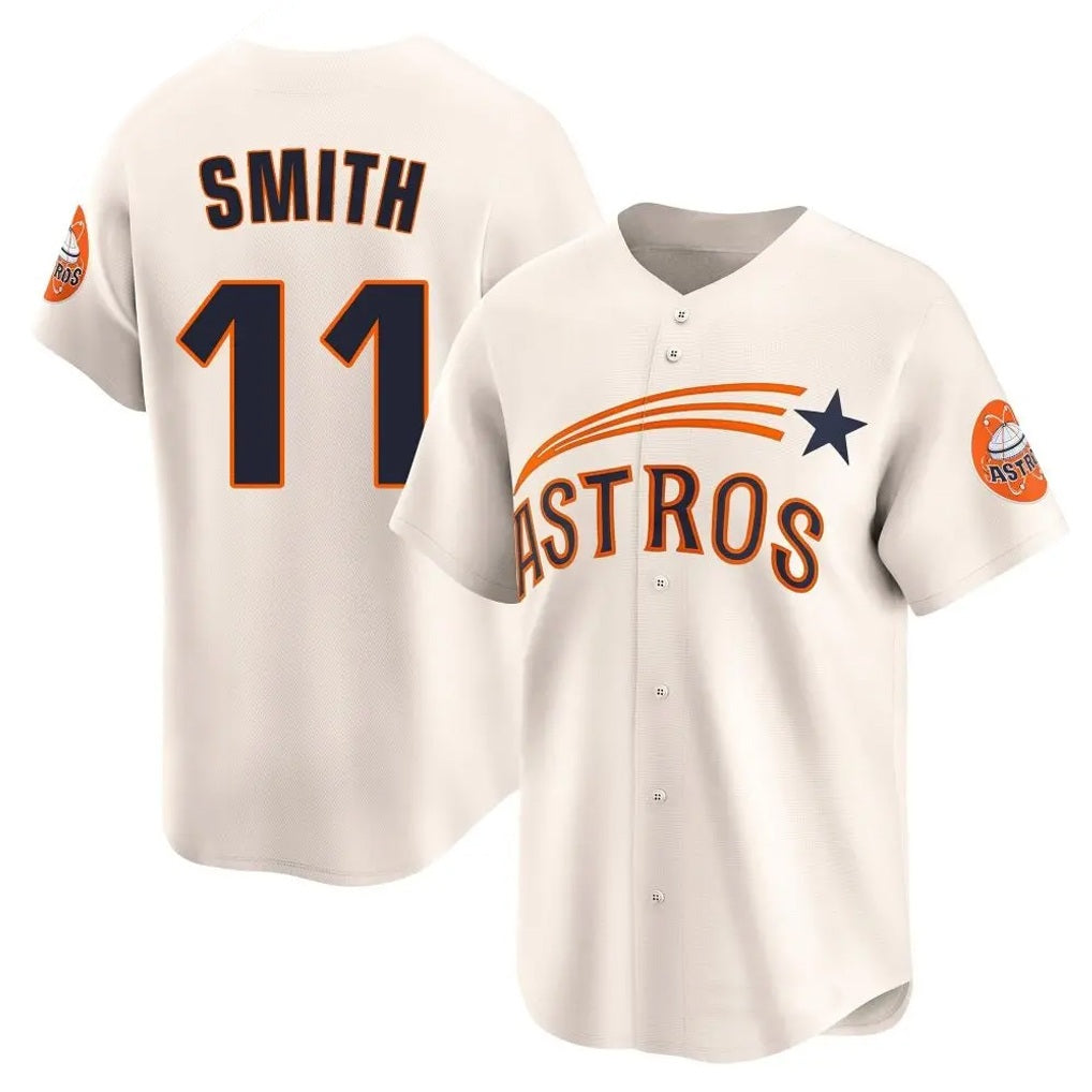 Houston Astros #11 Cam Smith Player Cream CONTON Throwback Cooperstown Collection Limited Stitched Jerseys