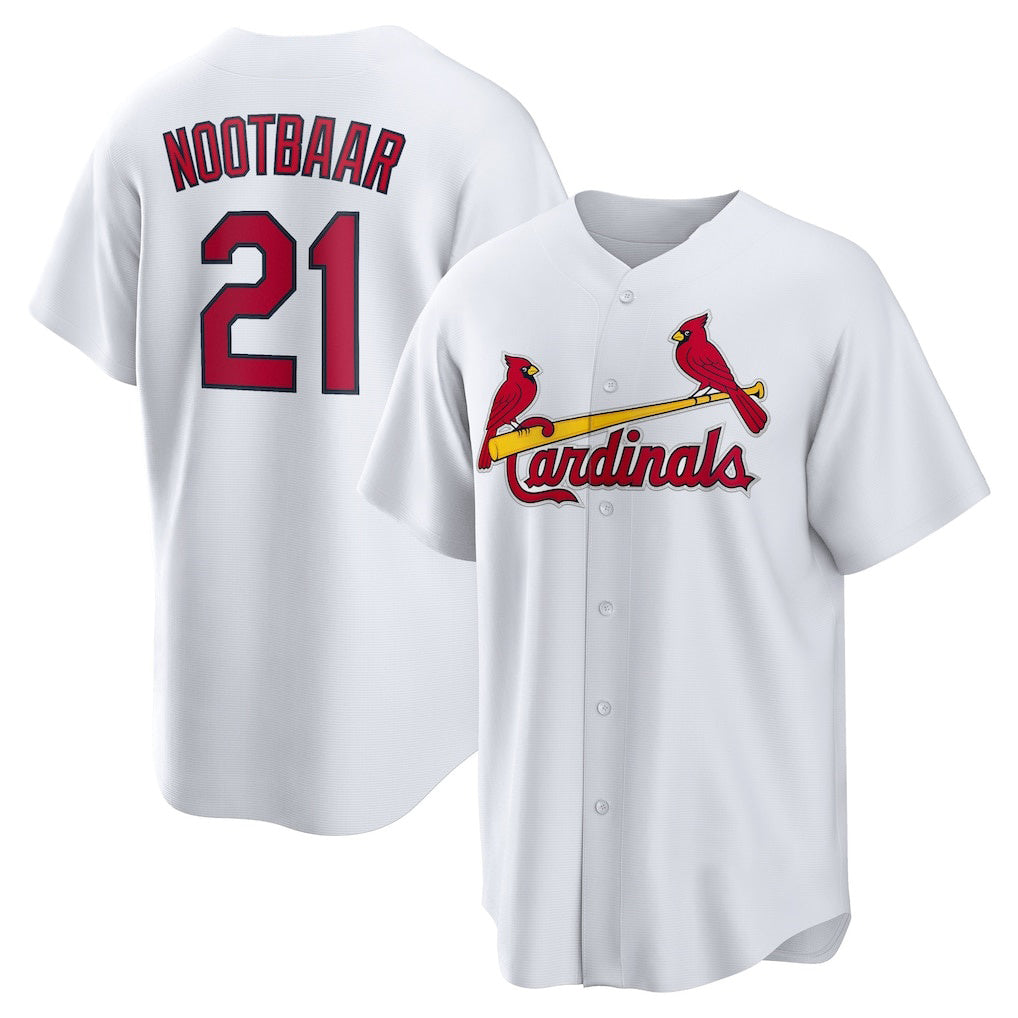 St. Louis Cardinals #21 Lars Nootbaar White CONTON Home Replica Jersey