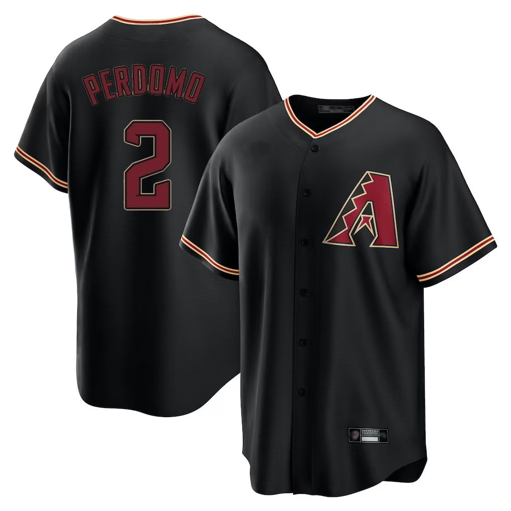 Arizona Diamondbacks #2 Geraldo Perdomo Player Black CONTON Limited Home Stitched Jerseys
