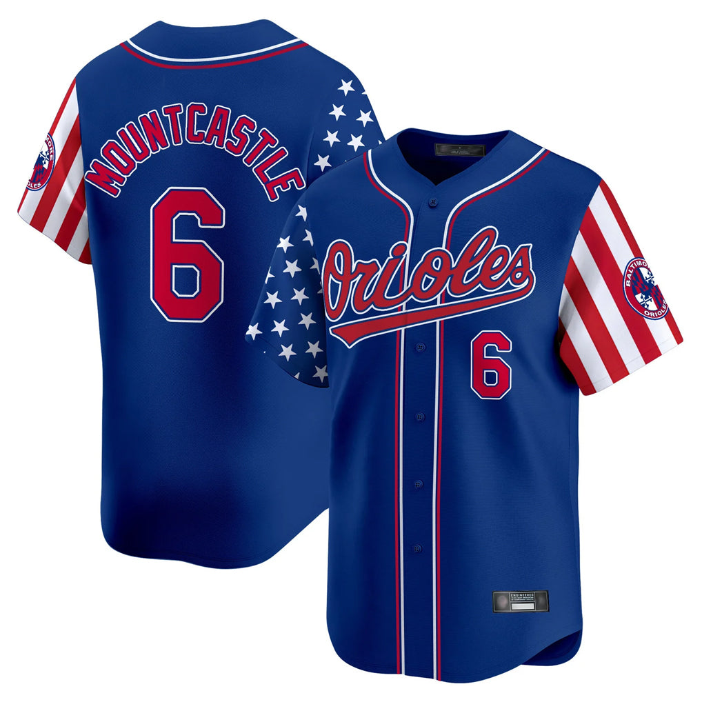 Baltimore Orioles #6 Ryan Mountcastle Player Royal CONTON Independence Day Vapor Premier Limited Home Game Stitched Jerseys