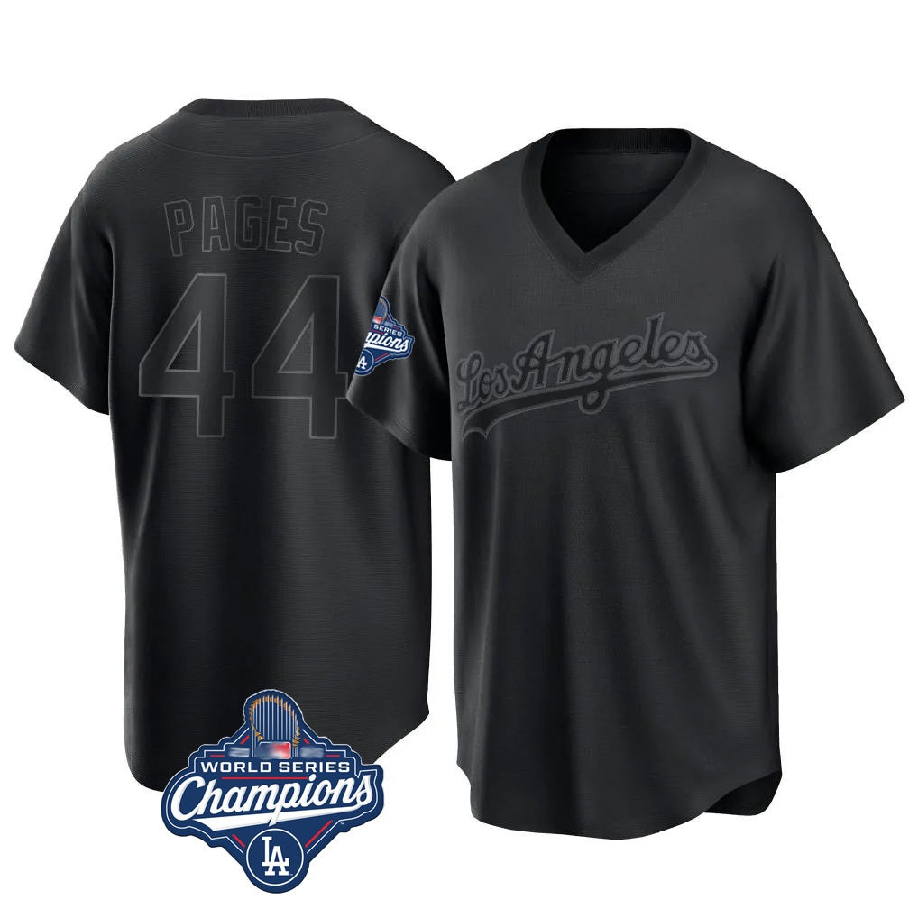 Los Angeles Dodgers #44 Andy Pages Player Black CONTON World Series Meet Pitch Fashion T-shirt Stitched Jerseys
