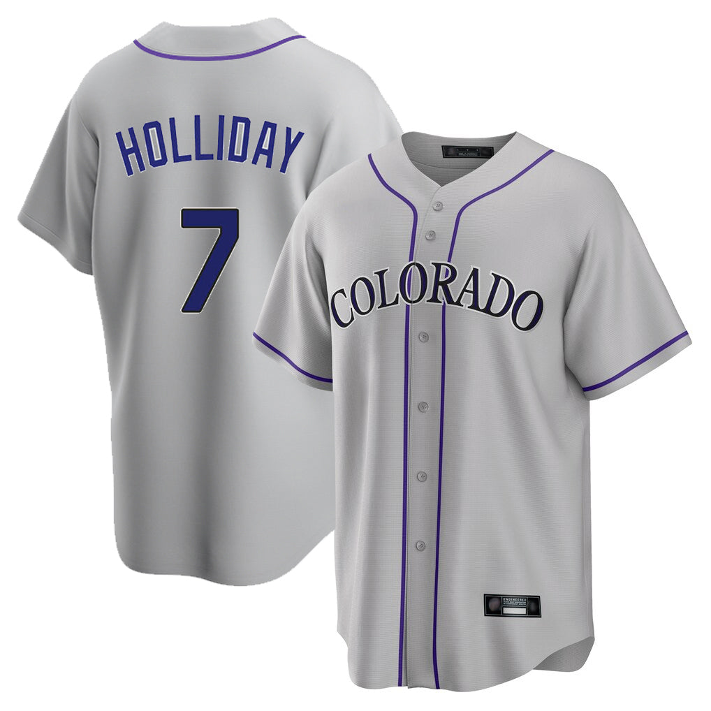 Colorado Rockies #7 Matt Holliday Player Gray CONTON Game Home Stitched Jerseys