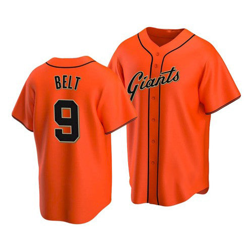 San Francisco Giants #9 Brandon Belt Alternate Orange CONTON Jersey