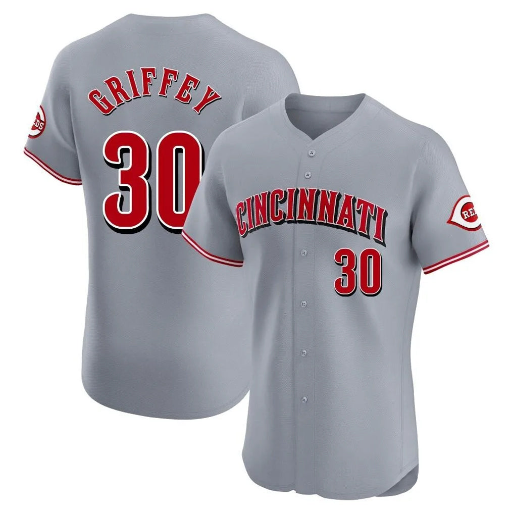 Cincinnati Reds #30 Ken Griffey Player Gray CONTON Limited Elite Home Stitched Jerseys