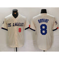 Los Angeles Dodgers #8 Kobe Bryant Number Cream CONTON 2024 City Connect Limited Stitched Jerseys