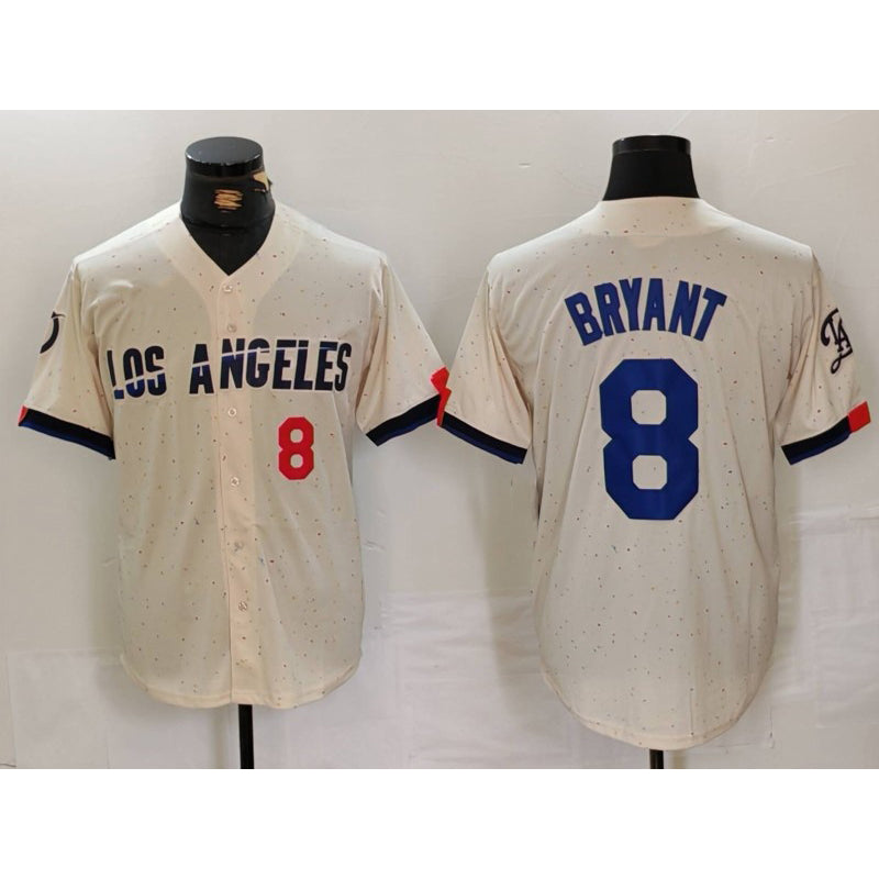 Los Angeles Dodgers #8 Kobe Bryant Number Cream CONTON 2024 City Connect Limited Stitched Jerseys