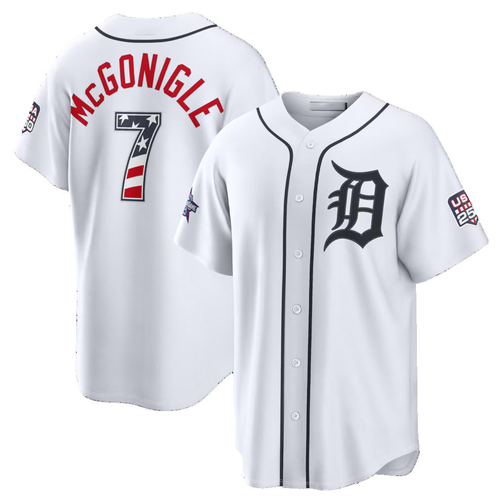 Detroit Tigers #7 Kevin McGonigle 2026 All-Star Edition Stars & Stripes White CONTON Stadium Jersey