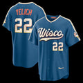 Milwaukee Brewers #22 Christian Yelich Mineral Blue CONTON 2026 City Connect Stadium Jersey