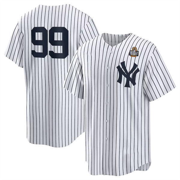 New York Yankees #99 Aaron Judge White CONTON 2024 World Series Cool Base Stitched Jersey