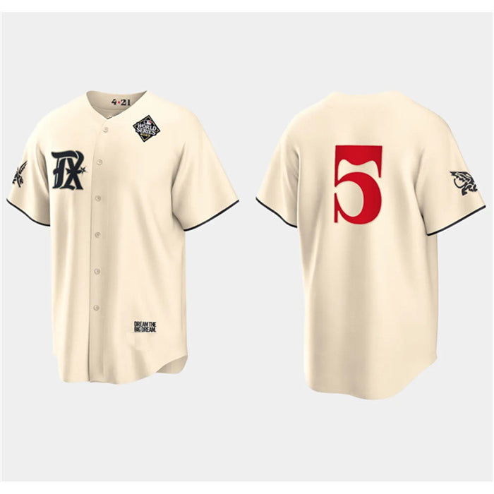 Texas Rangers #5 Corey Seager Cream CONTON 2023 World Series City Connect Stitched Jersey