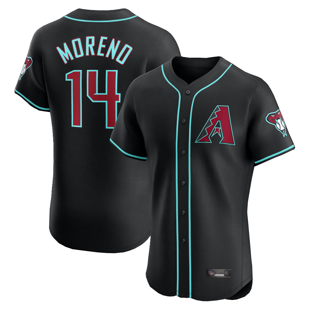 Arizona Diamondbacks #14 Gabriel Moreno Player Black CONTON Limited Elite Home Game Stitched Jerseys